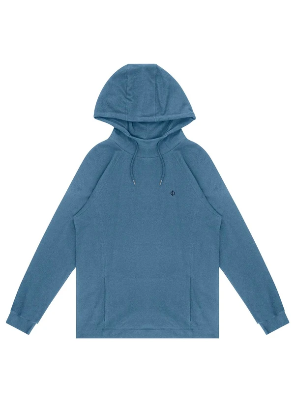 Diametro - Camiseta Masculina Manga Longa com Capuz Azul