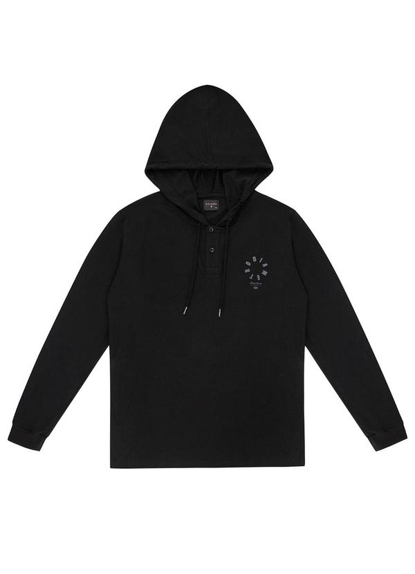 Diametro - Camiseta Masculina Manga Longa com Capuz Preto