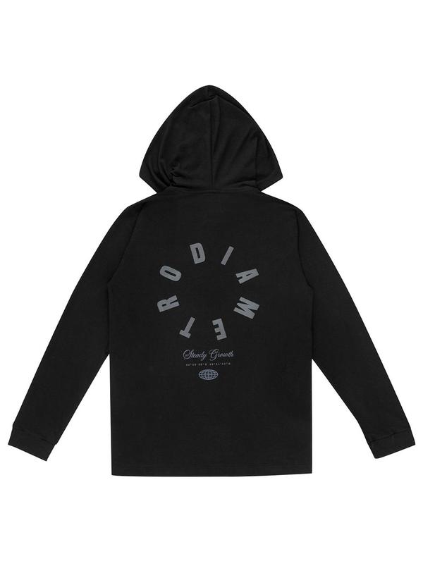 Diametro - Camiseta Masculina Manga Longa com Capuz Preto 2