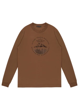 Diametro - Camiseta Masculina Manga Longa Marrom - DIAMETRO