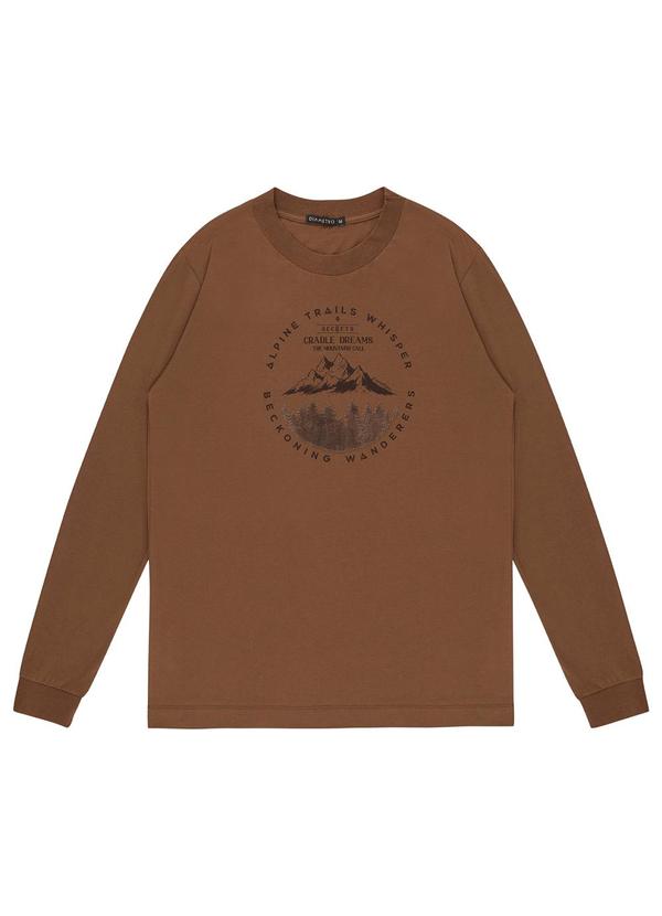 Diametro - Camiseta Masculina Manga Longa Marrom