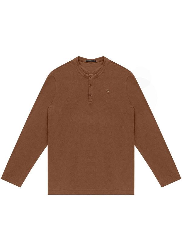 Diametro - Camiseta Masculina Manga Longa Moletinho Marrom
