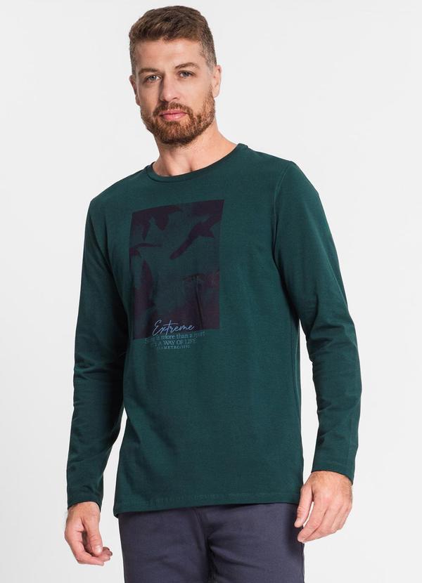 Diametro - Camiseta Masculina Manga Longa Verde