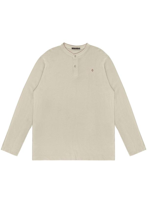 Diametro - Camiseta Masculina Plus Size Manga Longa Bege