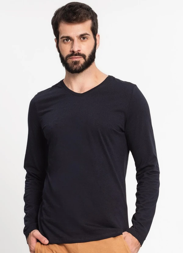 Rovitex - Camiseta Meia Malha Básica Kohmar Preto