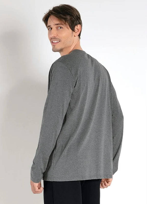 Basicamente - Camiseta Mescla Escuro Gola V Basicamente 2