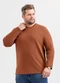 Exco - Camiseta Plus em Algodão Marrom Claro - variação: Marrom
