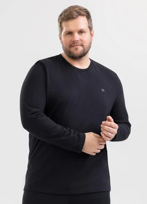 Exco - Camiseta Plus em Algodão Preto - EXCO