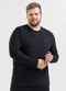 Exco - Camiseta Plus em Algodão Marrom Claro - variação: Preto