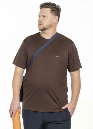 Decoy - Camiseta Plus Size com Bordado Marrom - DECOY