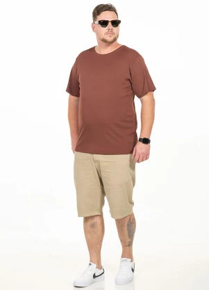 Decoy - Camiseta Plus Size Ribana Marrom - DECOY