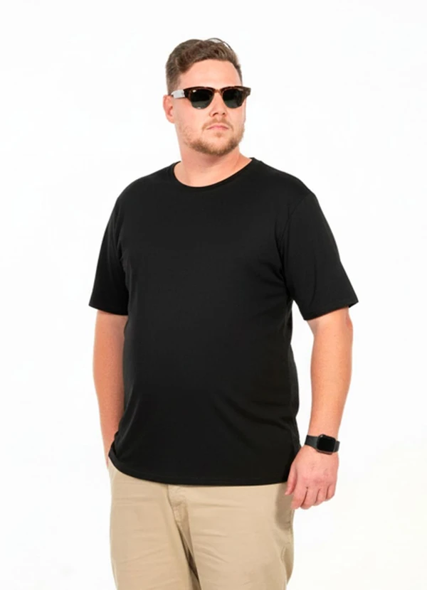 Decoy - Camiseta Plus Size Ribana Preto
