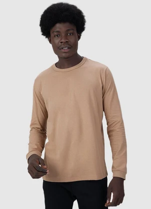 Malwee - Camiseta Regular em Malha Masculina Marrom - MALWEE