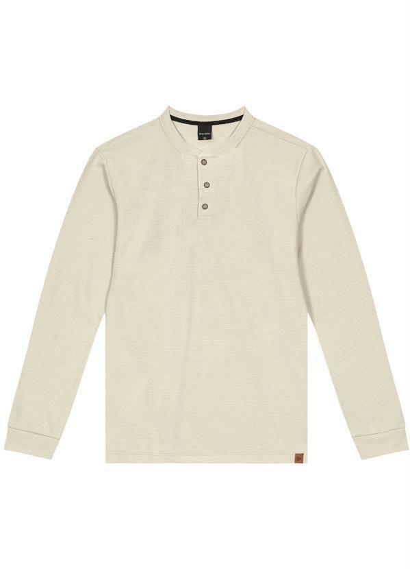 Malwee - Camiseta Slim Malha com Textura Masculina Marrom