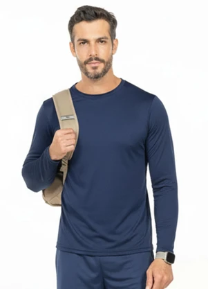 Cobertura - Camiseta Térmica Gola Alta Azul - COBERTURA