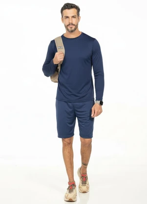 Cobertura - Camiseta Térmica Gola Alta Azul - COBERTURA