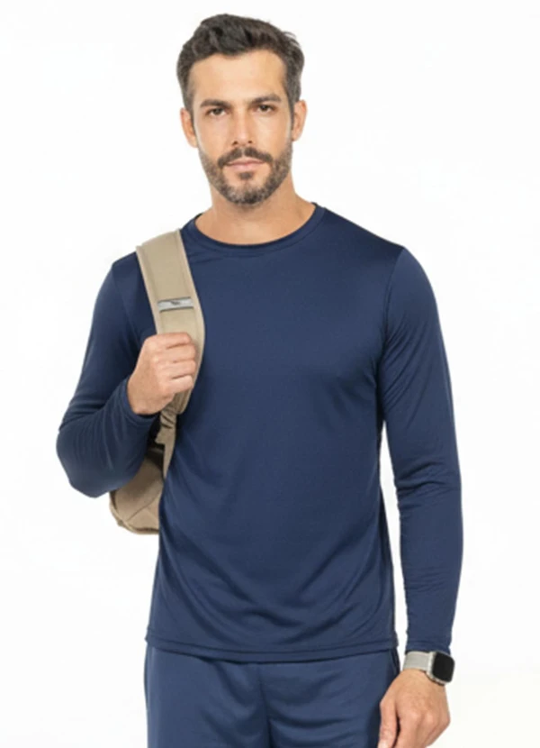 Cobertura - Camiseta Térmica Gola Alta Azul