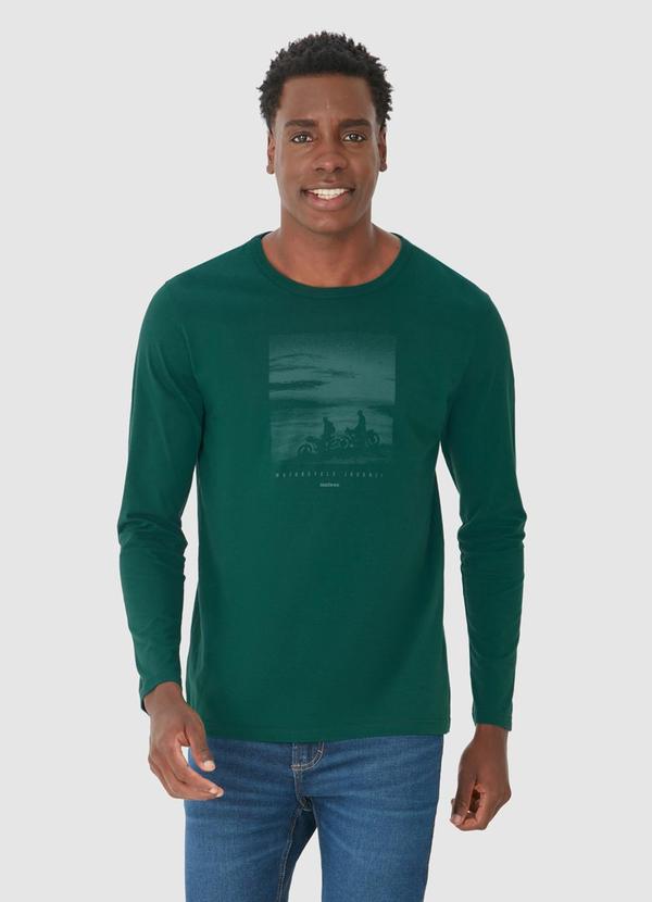 Malwee - Camiseta Tradicional Motorcycle Journey  Verde 2