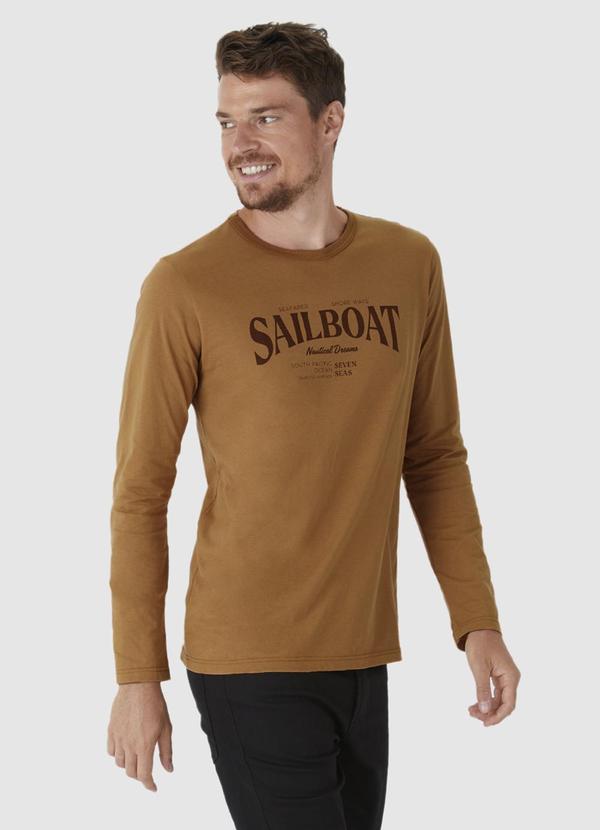Malwee - Camiseta Tradicional Sailboat Marrom