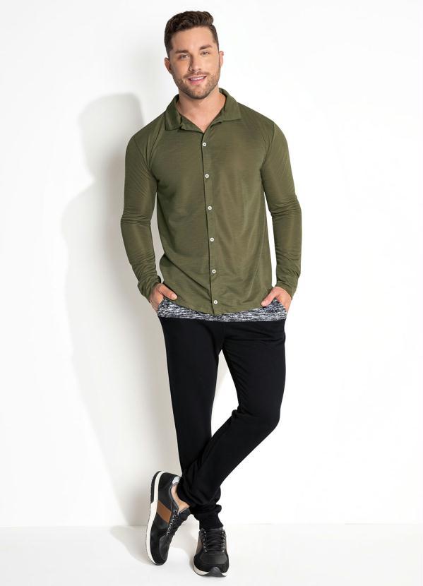 Moda Pop - Camiseta Verde com Botões 3