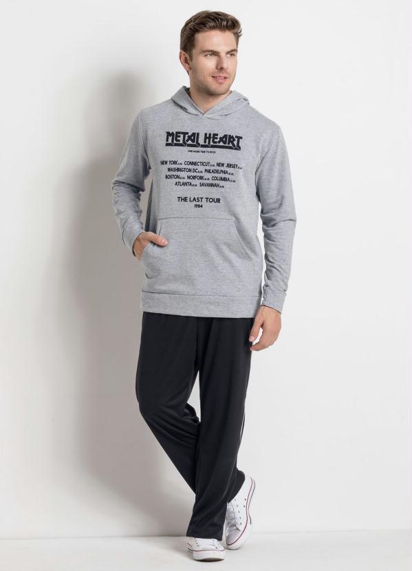 Outlet - Casaco Mescla com Capuz e Bolso Canguru 3