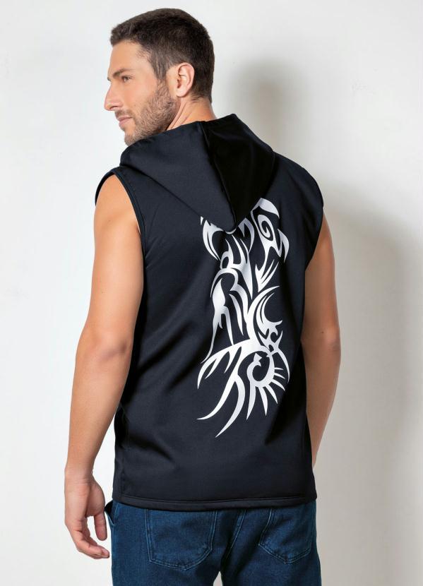 Outlet - Colete com Tiras em Branco Preta 2