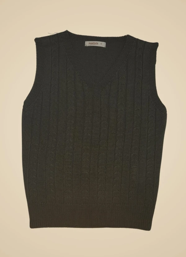 Doce Tom - Colete Infantil Tricot  com Decote V Verde  3