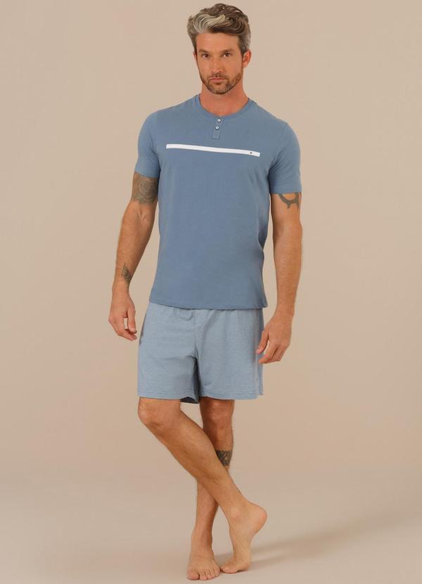 Seeder - Conjunto Pijama Meia Malha Azul 3