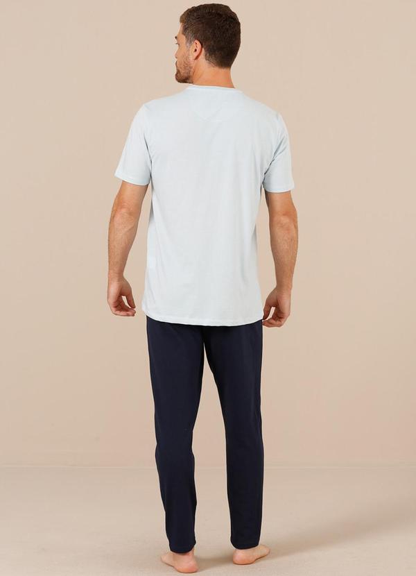 Seeder - Conjunto Pijama Meia Malha Mescla/Malhão Azul 2