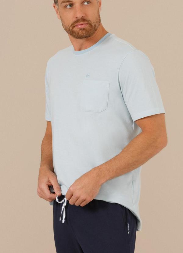 Seeder - Conjunto Pijama Meia Malha Mescla/Malhão Azul 4