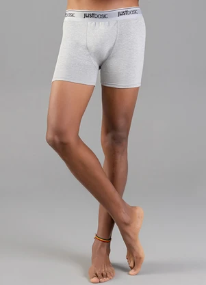 Just Basic - Cueca Básica em Cotton Cinza - JUST BASIC