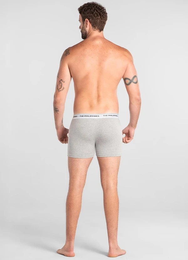 The Philippines - Cueca Boxer Algodão Elastano Cinza 2