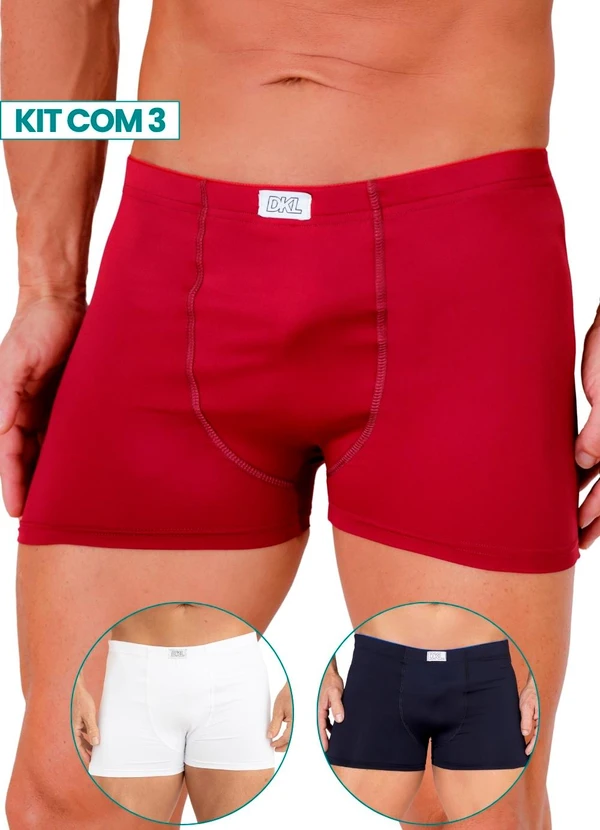 Dukali - Kit 3 Cuecas Elástico Tombado Multicores