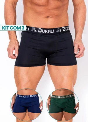 Dukali - Kit com 3 Cuecas de Micro Multicores - DUKALI
