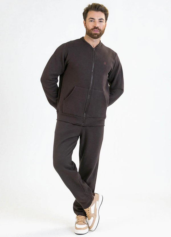 Soft Bonni - Jaqueta Adulto em Moletom Marrom 2