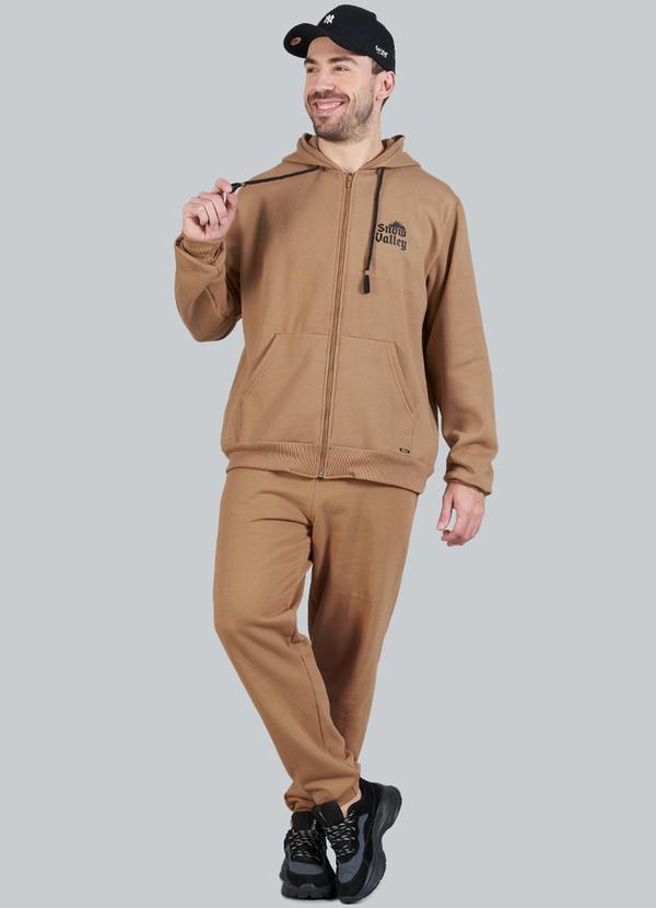 Soft Bonni - Jaqueta Adulto Masculino Moletom Bege 2