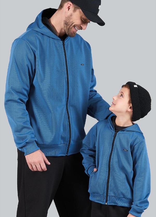 Soft Bonni - Jaqueta Adulto Masculino Moletom Hold Azul