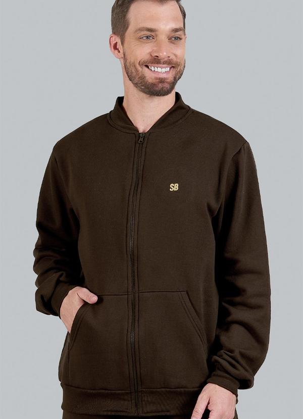 Soft Bonni - Jaqueta Adulto Masculino sem Capuz Marrom