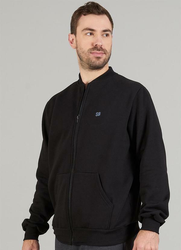 Soft Bonni - Jaqueta Adulto Masculino sem Capuz Preto 1