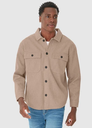 Malwee - Jaqueta Camisa em Lã Bege - MALWEE