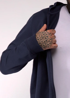 Basicamente - Jaqueta Capuz Plus Masculina Azul Marinho - BASICAMENTE