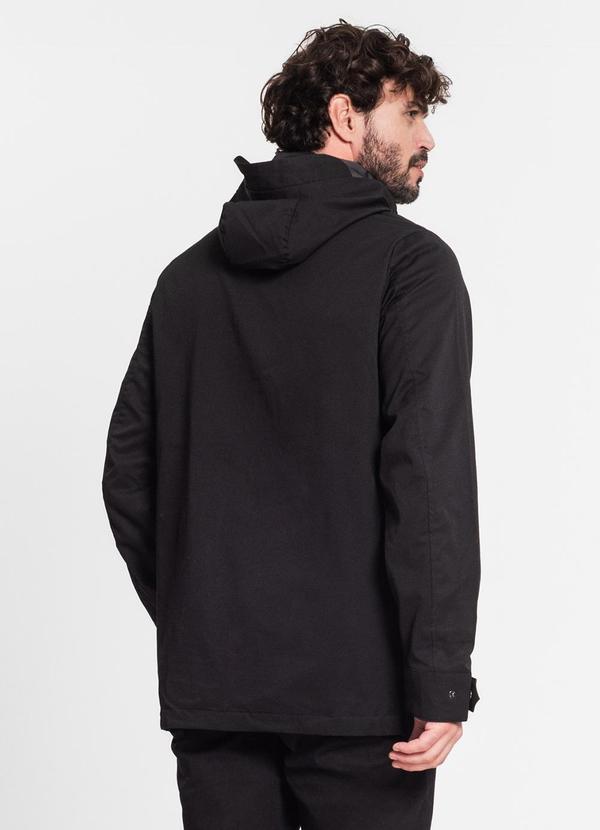 Diametro - Jaqueta com Capuz Masculina em Sarja Preto 2