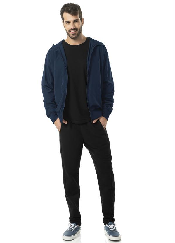 Diametro - Jaqueta com Capuz Microfibra Azul 3