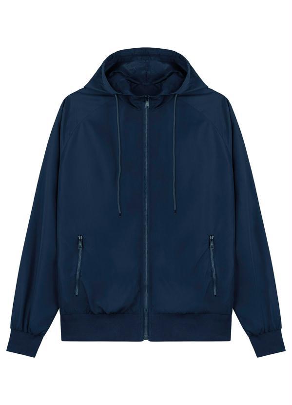 Diametro - Jaqueta com Capuz Microfibra Azul 4