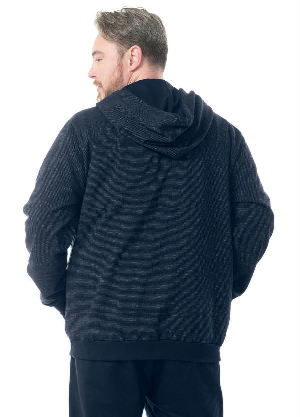 Diametro - Jaqueta com Capuz Moletom Moline Felpa Azul 2