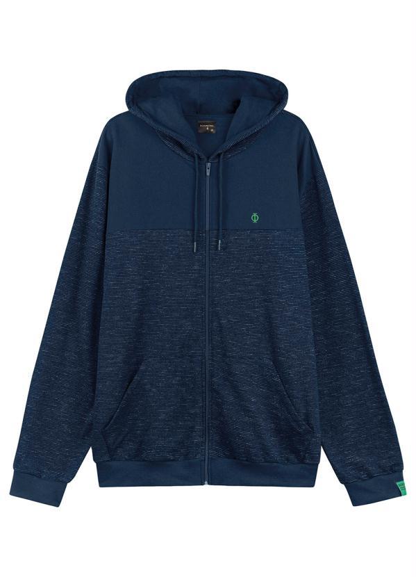 Diametro - Jaqueta com Capuz Moletom Moline Felpa Azul 4