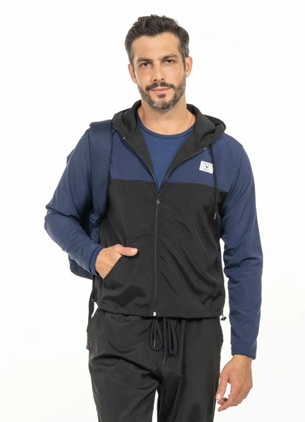 Cobertura - Jaqueta Corta Vento com Bolsos Azul