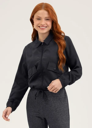 Cativa - Jaqueta em Tecido Plano  You Preto - CATIVA