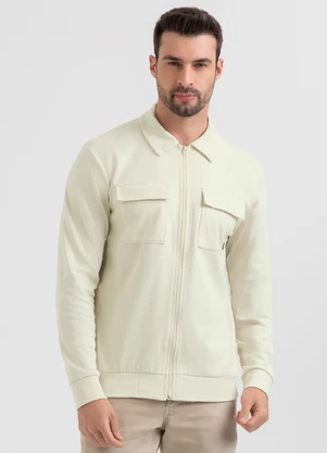 Exco - Jaqueta em Tecido Texturizado Off White - EXCO