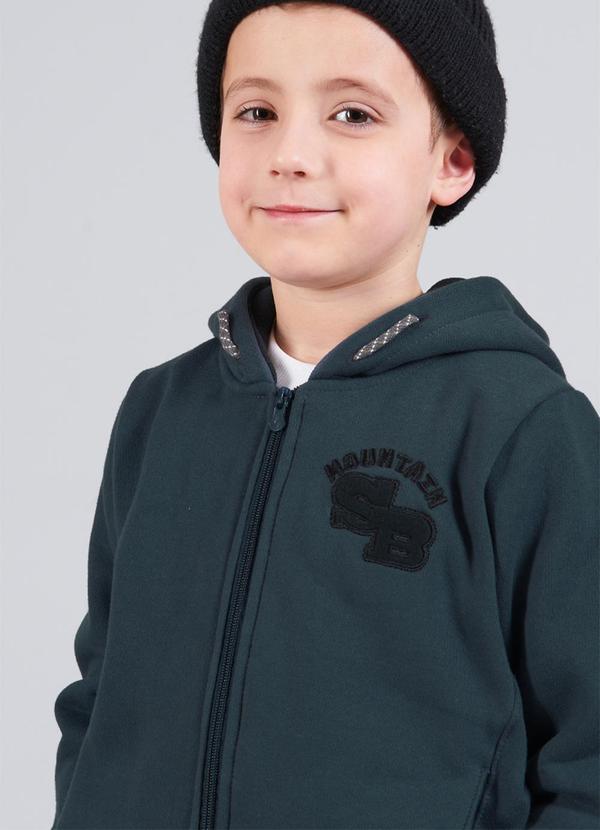 Soft Bonni - Jaqueta Infantil Menino Moletom Bordado Cinza